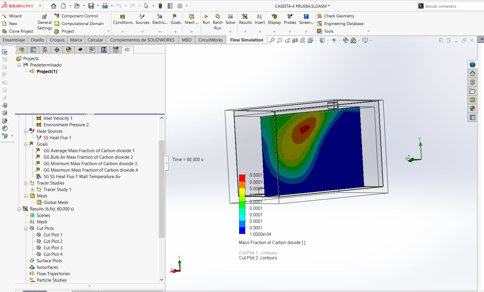 Ejercicio Solidworks simulación de concentracion CO2 | Curso SolidWorks